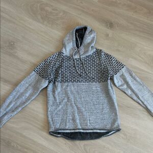 BKE Black and White Knit Hoodie Sweater, Men’s Small